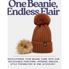 image:imageFunky Junque Womens Winter Detachable Pom Beanie  Warm Knit Hat with Removable Faux Fur Pom Soft Stretch Acrylic Cozy CapRust