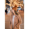 image:imageFunky Junque Womens Winter Detachable Pom Beanie  Warm Knit Hat with Removable Faux Fur Pom Soft Stretch Acrylic Cozy CapRust