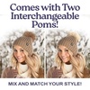 image:imageFunky Junque Womens Winter Detachable Pom Beanie  Warm Knit Hat with Removable Faux Fur Pom Soft Stretch Acrylic Cozy CapTaupe