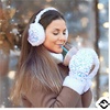 image:imageFunky Junque Womens Winter Earmuffs  Cable Knit amp SequinSequin  White