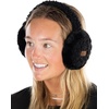image:imageFunky Junque Womens Winter Earmuffs  Sherpa amp Suede2 Pack  Fuzzy  Black  Ivory