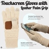 image:imageFunky Junque Womens Winter Gloves  Cute Knit Fleece Lined Touchscreen Texting Gloves for Women Teen Girls Accessories2 Pack Black  Beige