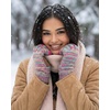 image:imageFunky Junque Womens Winter Gloves  Cute Knit Fleece Lined Touchscreen Texting Gloves for Women Teen Girls Accessories4 Tone Mix  Yellow  Hot Pink  Turquoise  Pink