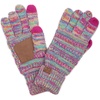 image:imageFunky Junque Womens Winter Gloves  Cute Knit Fleece Lined Touchscreen Texting Gloves for Women Teen Girls Accessories4 Tone Mix  Yellow  Hot Pink  Turquoise  Pink