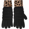 image:imageFunky Junque Womens Winter Gloves  Cute Knit Fleece Lined Touchscreen Texting Gloves for Women Teen Girls AccessoriesA Leopard Print  Black