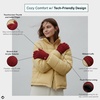 image:imageFunky Junque Womens Winter Gloves  Cute Knit Fleece Lined Touchscreen Texting Gloves for Women Teen Girls AccessoriesConfetti Burgundy
