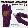 image:imageFunky Junque Womens Winter Gloves  Cute Knit Fleece Lined Touchscreen Texting Gloves for Women Teen Girls AccessoriesConfetti Dark Purple