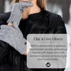 image:imageFunky Junque Womens Winter Gloves Touchscreen Thumb Forefinger Access Diamond Pattern Cold Weather Knit Warm Cute DesignLight Grey