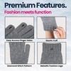 image:imageFunky Junque Womens Winter Gloves Touchscreen Thumb Forefinger Access Diamond Pattern Cold Weather Knit Warm Cute DesignLight Grey