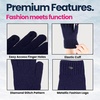 image:imageFunky Junque Womens Winter Gloves Touchscreen Thumb Forefinger Access Diamond Pattern Cold Weather Knit Warm Cute DesignNavy