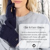 image:imageFunky Junque Womens Winter Gloves Touchscreen Thumb Forefinger Access Diamond Pattern Cold Weather Knit Warm Cute DesignNavy