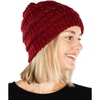 image:imageFunky Junque Confetti Knit Beanie for Women  Colorful Slouchy Cute Beanies Cable Knitted Womens Winter Hats Cozy FashionBurgundy
