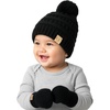 image:imageFunky Junque Cozy Infant Pom Pom Beanie amp Fleece Lined Mitten Winter SetBlack String Pom 09 Mo