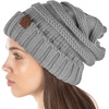 image:imageFunky Junque Exclusives Slouchy Beanie for Women  Oversized Winter Hat Chunky Cable Knit Beanies Unisex Cold Weather HatsDove Grey