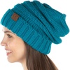 image:imageFunky Junque Exclusives Slouchy Beanie for Women  Oversized Winter Hat Chunky Cable Knit Beanies Unisex Cold Weather HatsTeal