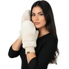 image:imageFunky Junque Faux Fur Flip Mittens Womens Warm Convertible Fingerless GlovesGlitter  Beige