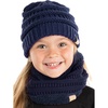 image:imageFunky Junque FleeceLined Neck Warmer Tube Scarf amp Knit Gaiter Bundle  Cozy Winter Set  Neutral Tones Vibrant HuesNavy