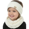 Ivory - Ribbed Knit Headwrap & Scarf