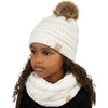 Ivory Faux Fur - Pom Hat & Scarf