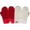 image:imageFunky Junque Kids Mittens  Thermal Knit Fleece Lined Winter Gloves for Boys amp Girls Ages 57 Soft Cozy Cold Weather Wear2 Pack  Ivory  Red