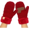 image:imageFunky Junque Kids Mittens  Thermal Knit Fleece Lined Winter Gloves for Boys amp Girls Ages 57 Soft Cozy Cold Weather WearRed
