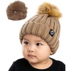 image:imageFunky Junque Knit Baby Beanie  Detachable Pom Pom Winter Hat for Infants 012 Months Soft Warm Infant Beanies Boys amp GirlsTaupe