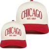 image:imageFunky Junque Matching Family Trucker Hat Set Adult amp Child Baseball Caps  Mommy amp me 2tone vintage snapback caps for family photos baby showers outings amp matching giftsChicago  RedBeige