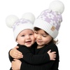 image:imageFunky Junque Matching Infant amp Toddler Pom Beanies  Winter Knit Hats for Baby Girls amp Siblings Adorable SetDaisy Pattern  Lavender