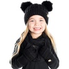 image:imageFunky Junque Matching Sets Kids Beanie Hat Scarf Texting Gloves Bundle Girls Boys ToddlerBlack  Black Double Pom