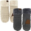 image:imageFunky Junque Mittens for Women  Fleece Lined Womens Winter Gloves Fuzzy Warm Mittens Cold Weather Fashion Accessories2pack Beige  Charcoal