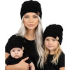 Adult & Toddler & Infant - Black - Ribbed (3pk)