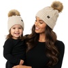 Adult/Toddler - Cable Knit - Beige (2 Pack)