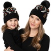 image:imageFunky Junque Mommy amp Me Pom Beanies  Cozy Knit Womens Beanie amp Toddler Girl Winter Hat Set Ages 14 Great SetAztec  Black