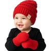 image:imageFunky Junque Newborn Baby Knit Beanie amp Fleece Mittens Set  Warm Winter EssentialsRed