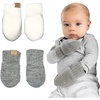 image:imageFunky Junque Newborn Baby Winter Mittens  Fleece Lined NoThumb Infant Mittens for Babies 09 Months Baby Essentials2 Pack  Ivory  Heather Grey