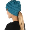 image:imageFunky Junque Ponytail Beanie for Women  Criss Cross High Pony Tail Womens Winter Hat Warm Cute Knit Ponyback BeaniesTeal