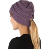 image:imageFunky Junque Ponytail Beanie for Women  Criss Cross High Pony Tail Womens Winter Hat Warm Cute Knit Ponyback BeaniesViolet