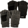 image:imageFunky Junque Premium FleeceLined Convertible Mittens  Warm Winter Knit Gloves  Value Packs Solid Colors Mixed Colors2 Pack Charcoal  Black