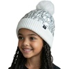 image:imageFunky Junque Shiny Puffer Knit Toddler Winter Hat Beanie with Faux Fur PomPom Fleece Lined Ages 25WhiteSilver