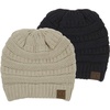 image:imageFunky Junque Skull Cap Beanie for Women  Womens Winter Hat Knit Slouch Style Warm Soft Unisex Cold Weather Mens Beanies2 Pack  Black  Beige