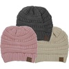 3 Pack - Beige  Dk Melange Grey  Indi Pink