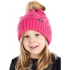 image:imageFunky Junque Toddler Girl Winter Hat Beanie with Faux Fur Pom Pom Warm Cable Knit Fleece Lined Cap Ages 25Candy Pink