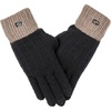 image:imageFunky Junque Touchscreen Gloves for Women 2Tone Winter Cold Weather Ladies Knit Warm Cute Cozy DesignBlack