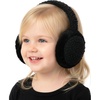 image:imageFunky Junque Winter Ear Muffs for Kids Girl Boy Fuzzy Cozy Warm Earmuffs Adjustable Cold Weather Ear Warmer Ages 412Sherpa  Black