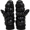 image:imageFunky Junque Womens Fleece Lined Puffer Mittens Gloves Cold Weather Accessory for Ice Skating Shiny Metallic Knit CuffBlack
