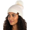 image:imageFunky Junque Womens Jumbo Yarn Chunky Knit Slip Stitch Beanie with Pom Pom HatIvory W Pink Hearts
