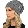 image:imageFunky Junque Womens Knit Beanie  Soft 100 Acrylic Winter Hat with Side Buttons Warm Stretchy Ribbed Beanies for Women1  Charcoal