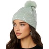 image:imageFunky Junque Womens Sequin Pom Beanies  Soft Knit Sparkly Bling Winter Hats for Women Faux Fur Pom Glitter Sparkle HatSmooth Sequin  Winter Mint