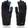 image:imageFunky Junque Womens Winter Gloves Touchscreen Thumb Forefinger Access Diamond Pattern Cold Weather Knit Warm Cute DesignBlack