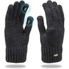 image:imageFunky Junque Womens Winter Gloves Touchscreen Thumb Forefinger Access Diamond Pattern Cold Weather Knit Warm Cute DesignCharcoal